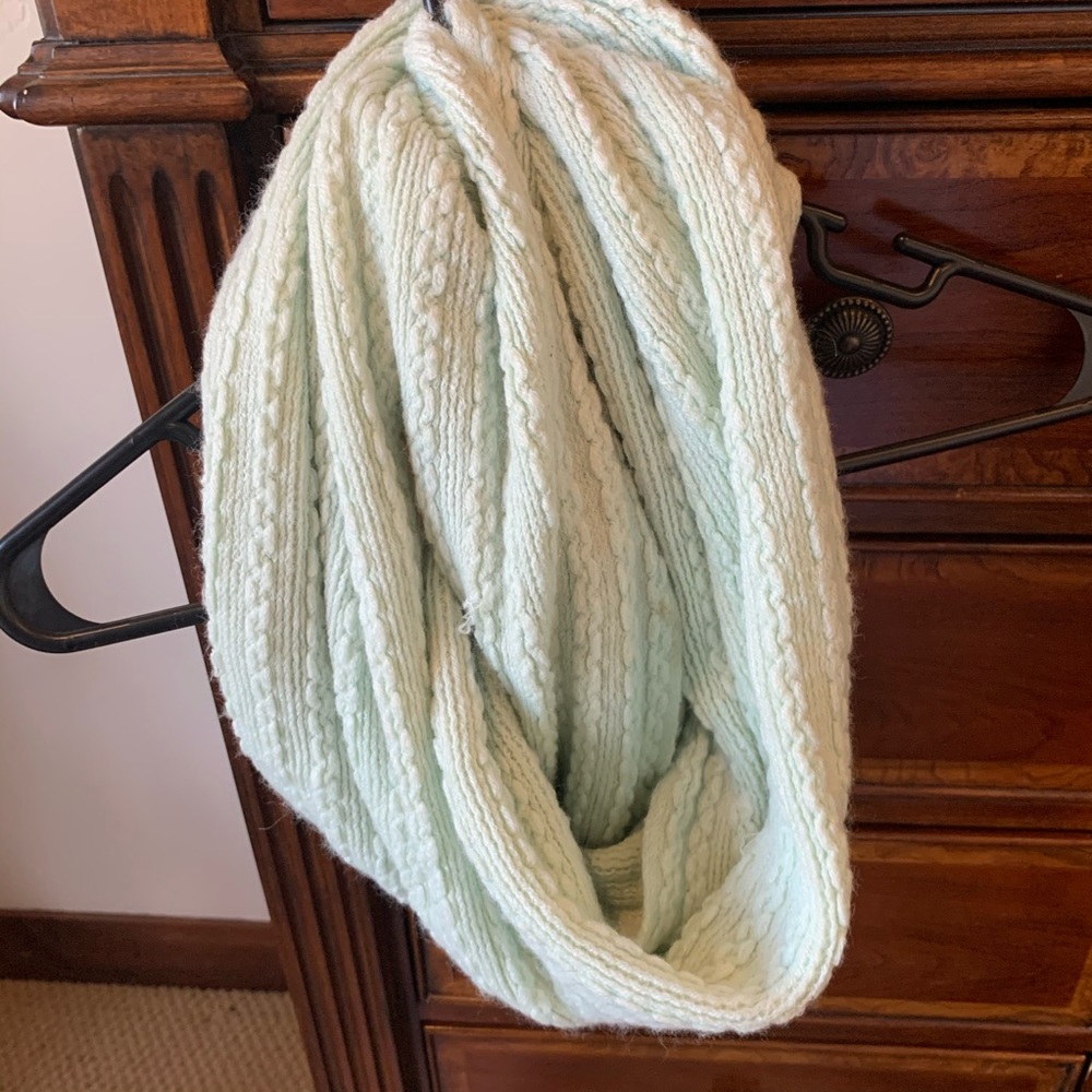 Light mint green infinity scarf